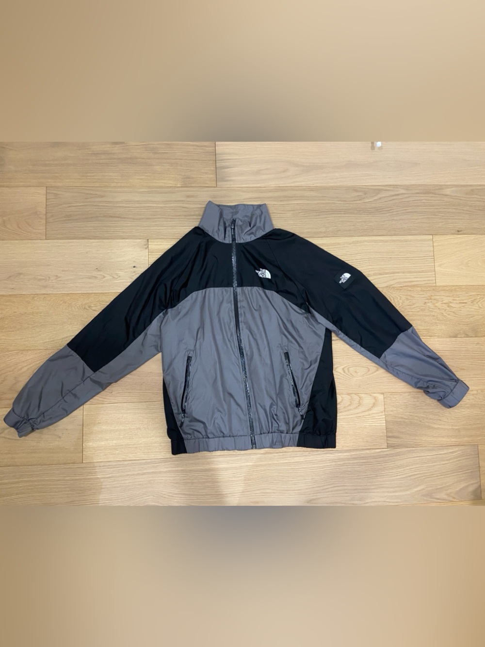 Vintage The North Face Large Black/Gray Windbreaker Rain Jacket Gorpcore Y2K